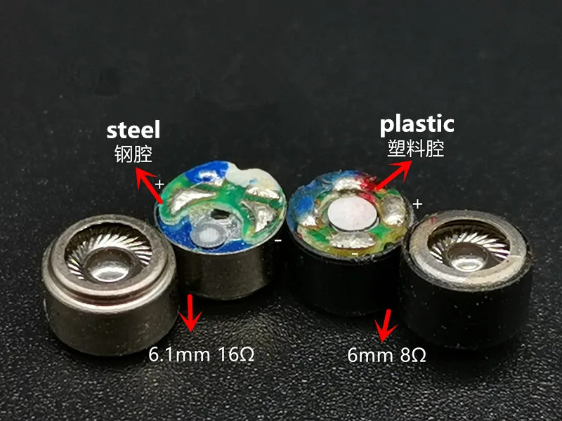 

6mm speaker titanium film steel cavity plastic cavity three-frequency equalization 4pcs