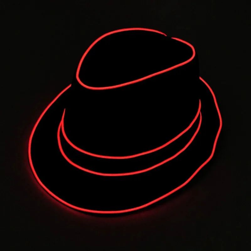 

Halloween Light Up Hat LED Light Up Hat EL Wire Luminous Blinking Flashing Jazz Cap Party Hat For Party Concert Stage Show