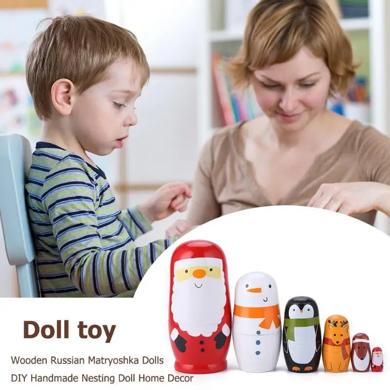 6 шт./компл. новинка деревянная матрешка набор кукол ручная роспись Декор русские