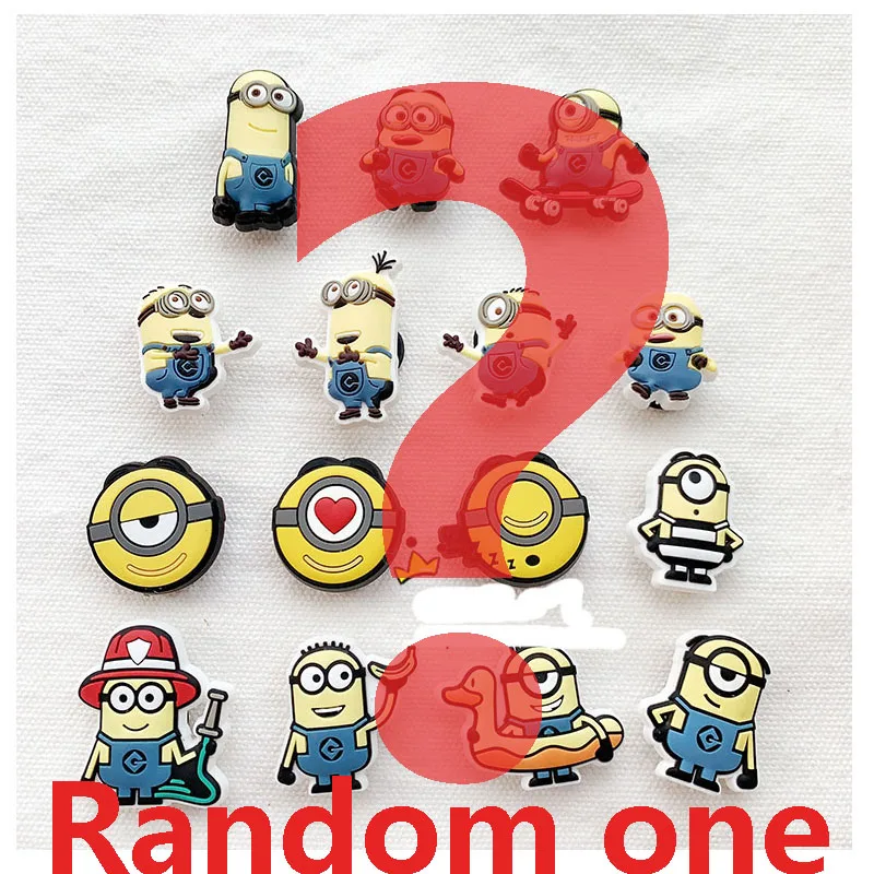 

Geniune Cute Shoe Charms Accessories Cartoon Despicable Miniones Yellow Shoes Buckle Decorations for Sandals Charms Kids Gift