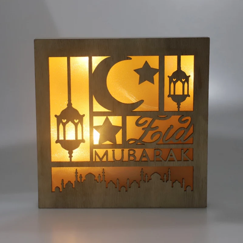 Деревянный полый узор Светодиодная лампа украшение стола настенная подвеска