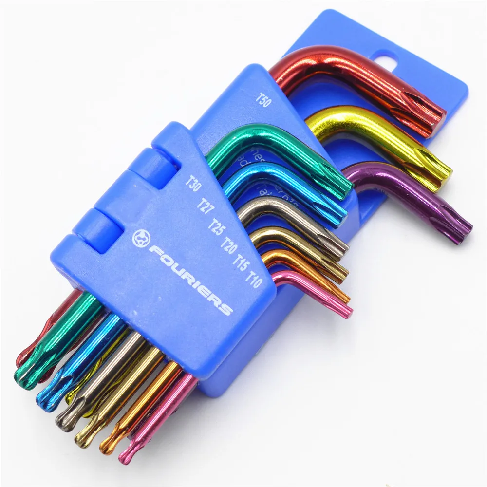 

Fouriers TL-ST002 Torx Star Wrenches Bike Tool 9pcs T10 T15 T20 T25 T27 T30