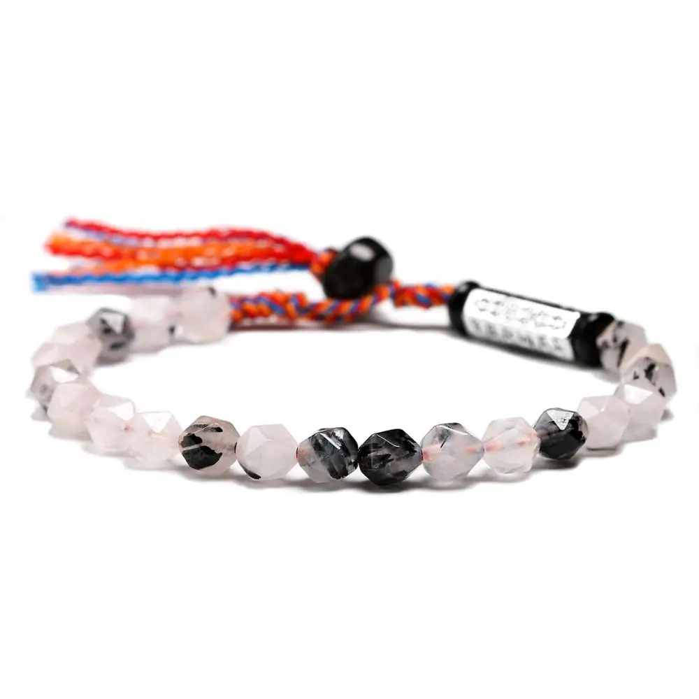 Женский браслет с натуральным черным турмалином Mala Beads 6 мм тибетский буддийский