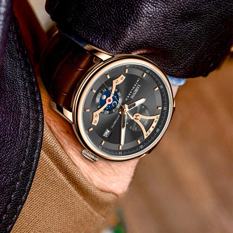 Часы Мужские автоматические механические водонепроницаемые 50 м | Наручные часы