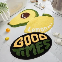 Cute Cartoon Avocado Shape Porch Entrance Floor Mats Home Bathroom Anti-slip Rugs Flock Soft Water Absorption Bath Shower Mats Cute Cartoon Avocado Shape Porch Entrance Floor Mats Home Bathroom Anti-slip Rugs Flock Soft Water Absorption Bath Shower Mats
