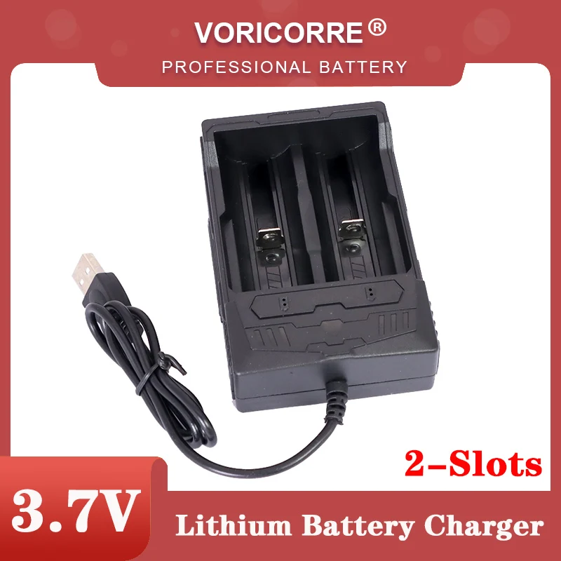 

3.7V 18650 2-slot Charger Li-ion battery USB independent charging portable electronic cigarette 18350 16340 14500 Charger