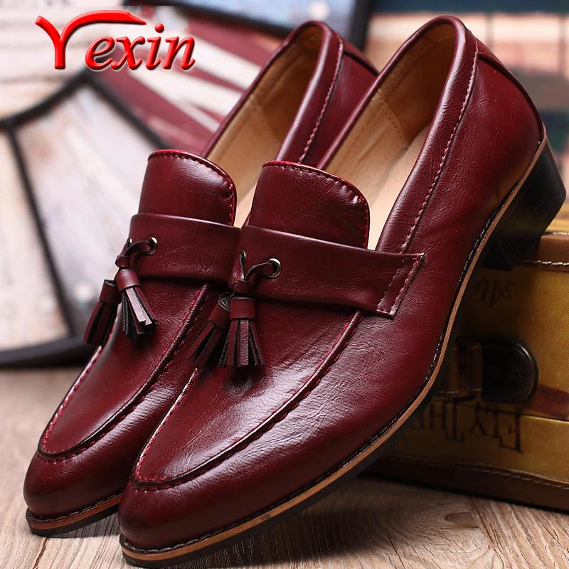 

Men's Dress Leather Shoes Loafers Shoes Business Classic Tassel Brogue Men Footwear Formal Flat Shoes Man Casual Bullock Shoes