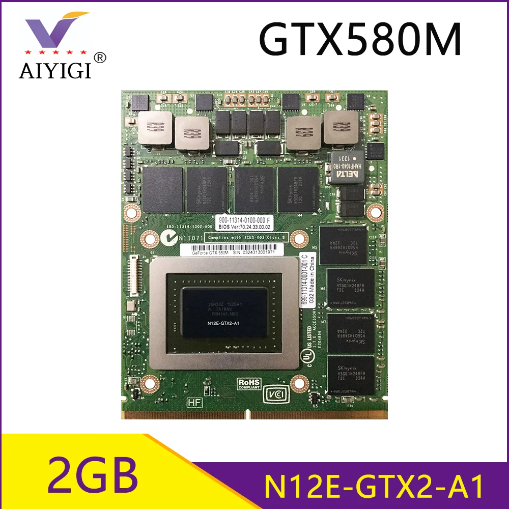 GTX580M GTX 580M GDDR5 2 Гб N12E GTX2 A1 Графика видеокарта с X кронштейн для Dell Alienware M17X R2 R3 R4 M18X 100%