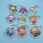 Брелок для ключей из аниме геншин ударт каэдехара казуха Барбара ганнхилдр двусторонний брелок для ключей акриловый подвесной брелок для косплея