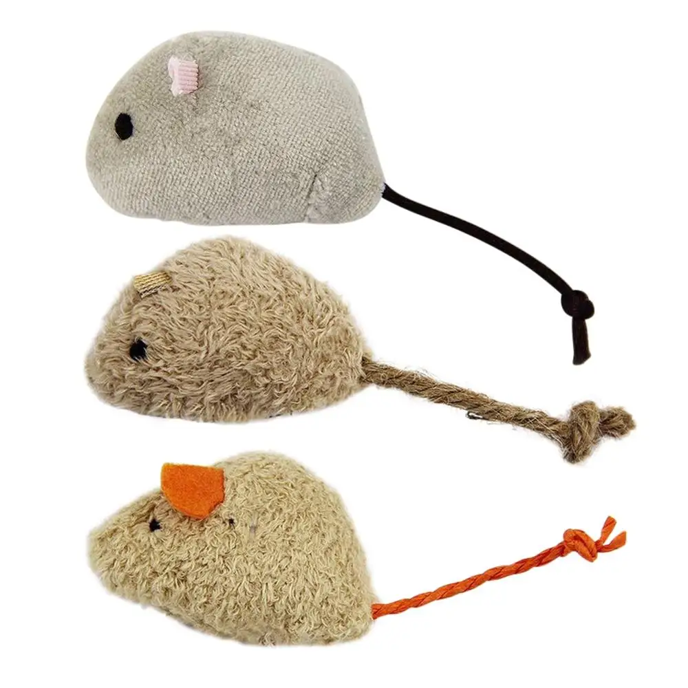 3 Pcs/lot Pet Interactive Bite Resistant Scratch Plush Sim Mice Toy Teaser Cat Toys Set Durable For Pets Of All Sizes | Дом и сад