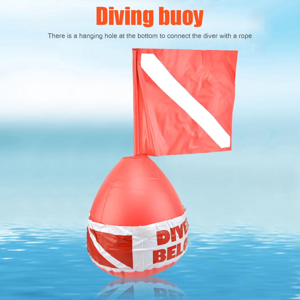 

FB-3233 PVC Diving Floating Buoy with Dive Flag Scuba Diving Flag Surface Marker Buoy Warning Sign