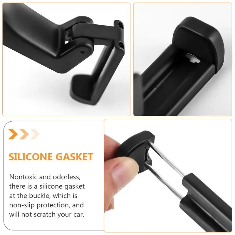 

2pcs Creative Multifunctional Hidden Car Seat Phone Racks (Black Silver)