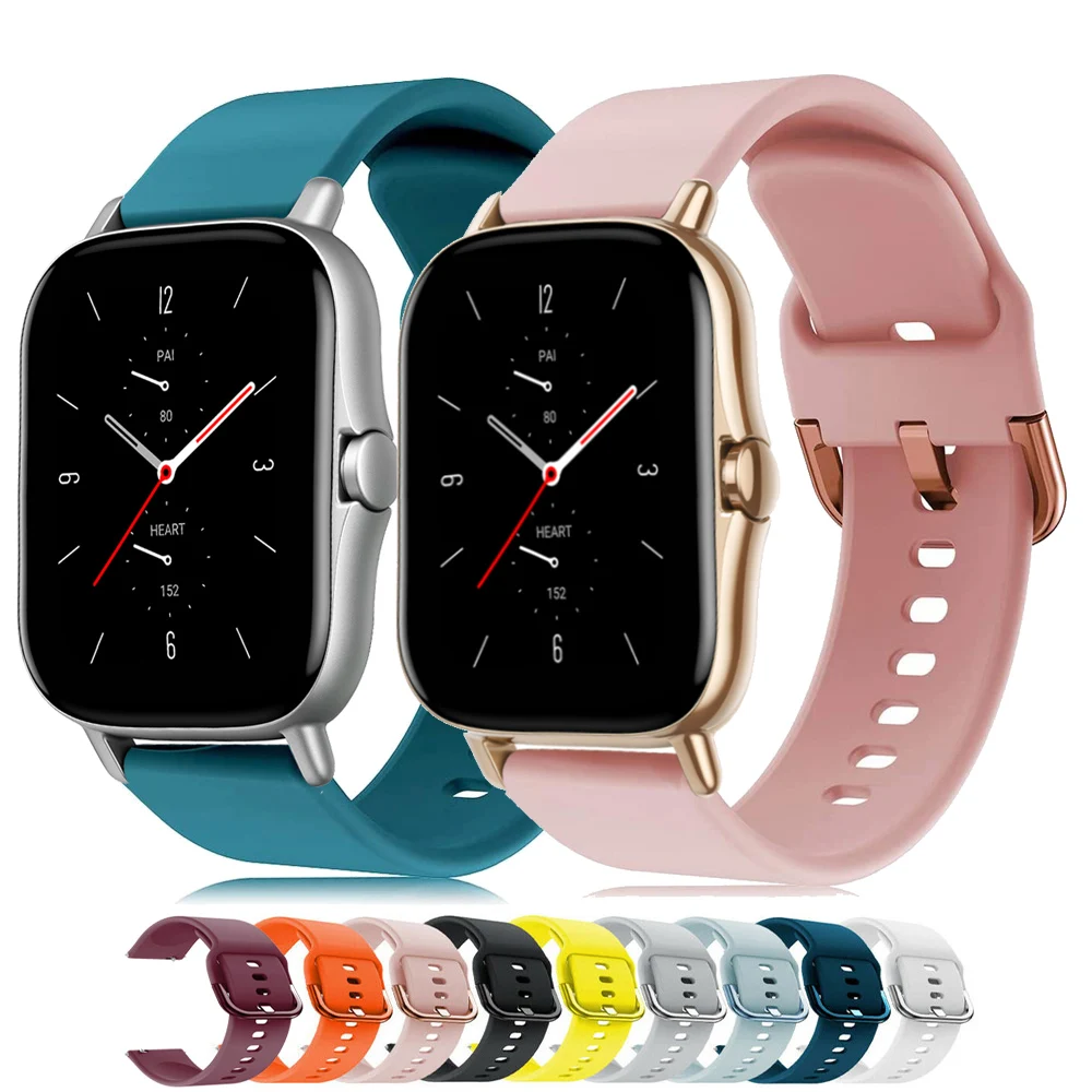 Силиконовый ремешок 20 мм/22 мм для Amazfit GTS/2/2e/GTS2 Mini/GTR 42 мм/47 мм/GTR2/2e/stratos 2/3 спортивный