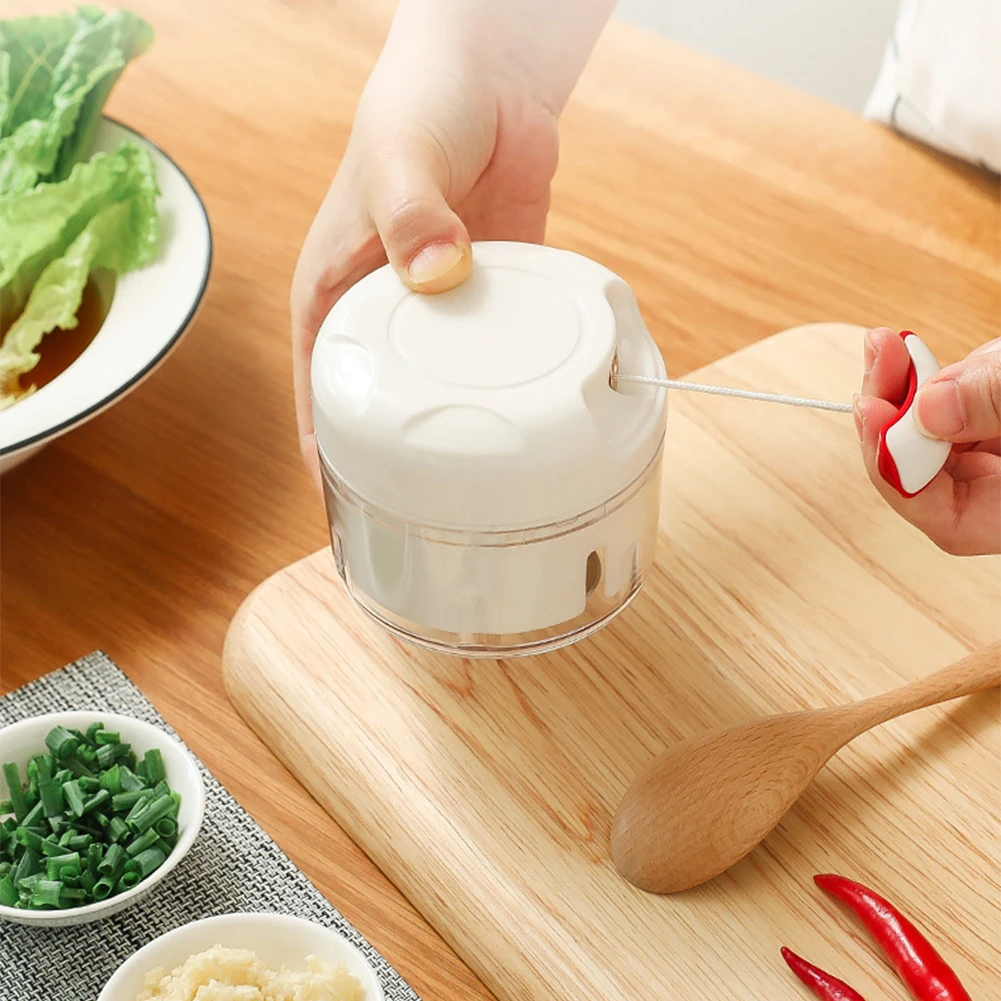 

Pull String Food Chopper High Speed Vegetable Twist Shredder Manual Meat Grinder Chopper Garlic Cutter Kitchen Gadget