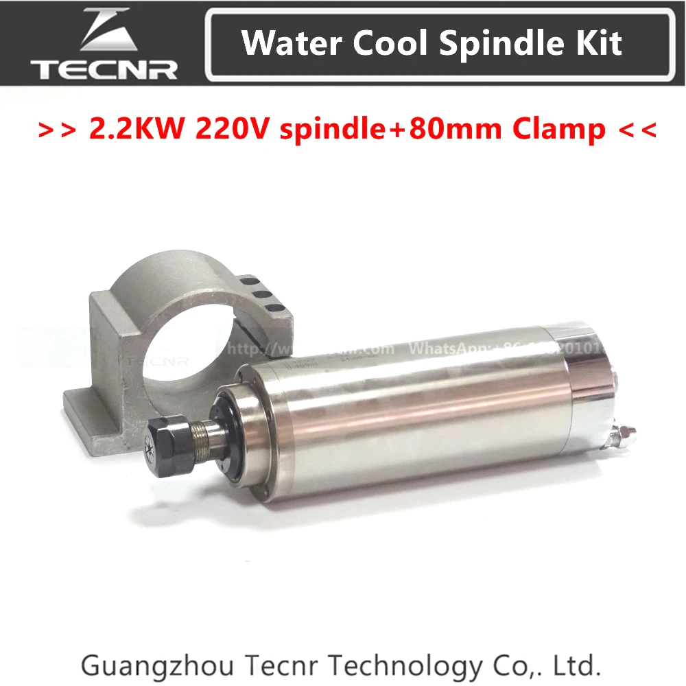 

2.2kw Spindle Kit 220v CNC Water Cooled Milling Spindle Motor+80mm Clamp