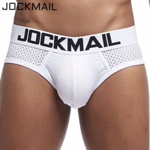 Трусы-брифы JOCKMAIL мужские, пикантное нижнее белье, модные короткие трусы с мешочком для пениса для геев, талией, 2019