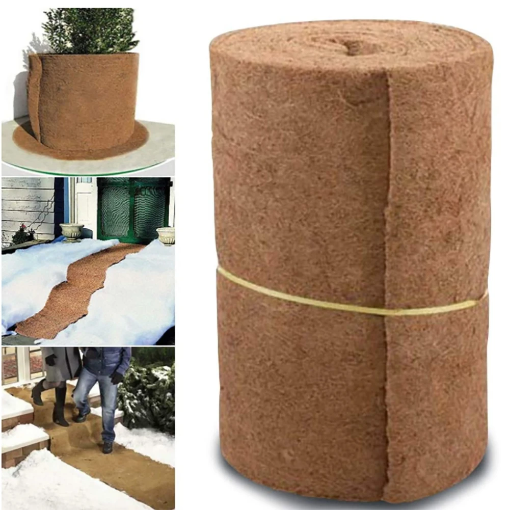 

Coir Mat Bulk Roll Garden Wall Patio Planter Flower Pot Coconut Coco Liner Roll For Hanging Baskets Mat Fibre Basket Pad Brown