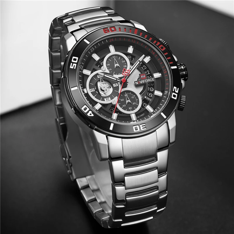 Часы наручные NAVIFORCE Мужские кварцевые брендовые Роскошные спортивные