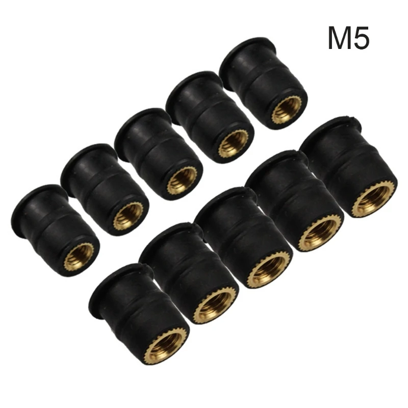 

10Pcs Motorcycle M4/M5/M6 Rubber Well Nut Portable Sun Blind Windscreen Fastener Fairing Fasteners Screws