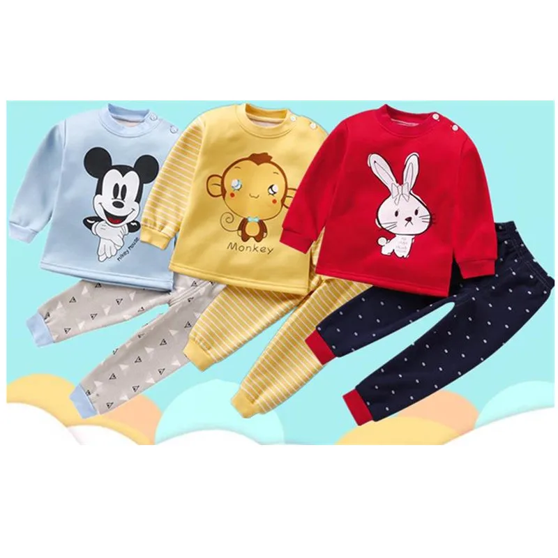 Бархатный комплект одежды для маленьких мальчиков и девочек хлопковая одежда с