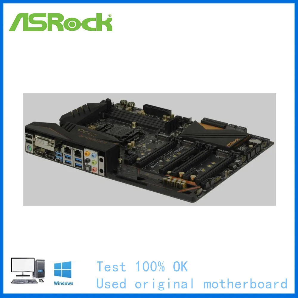 Материнская плата для компьютера ASRock Z170 Extreme 7 + материнская LGA 1151 DDR4 настольного