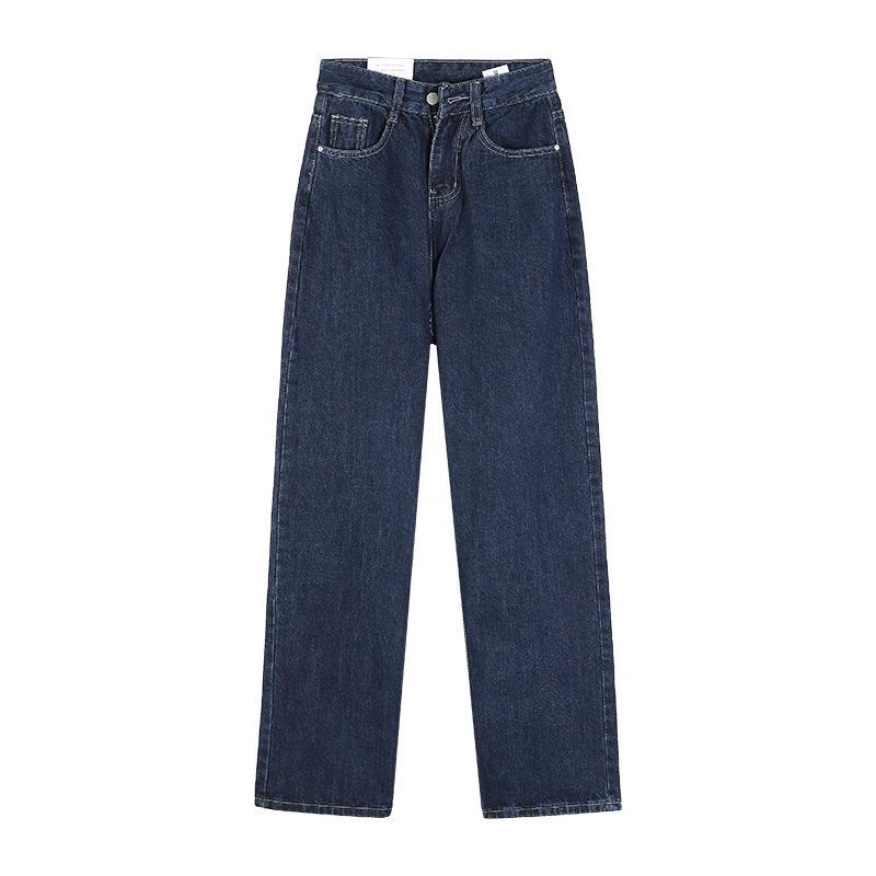 

Jeans Women High Waist Dark Blue Large Size 5XL Chic Loose Harajuku Wide Leg Mopping Streetwear Students New Stylish Denim New