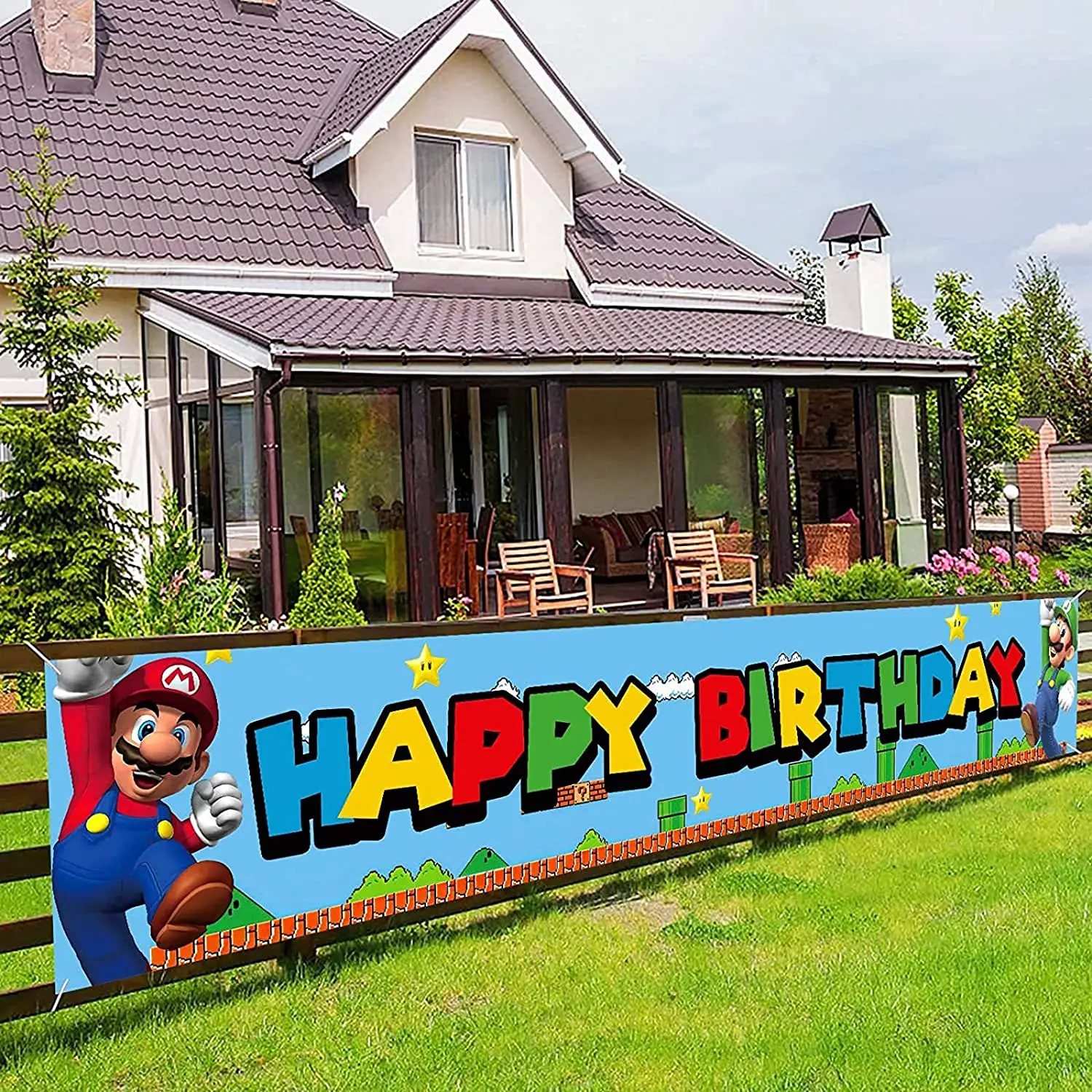 

Супер Марио баннер на день рождения, супер тема Марио Днем Рождения» знак, видео игры Братья Марио вечерние украшения