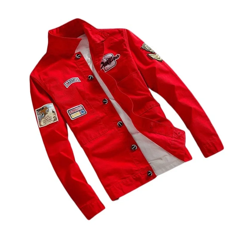 Мужская джинсовая куртка черная или белая Повседневная приталенная ковбойская с