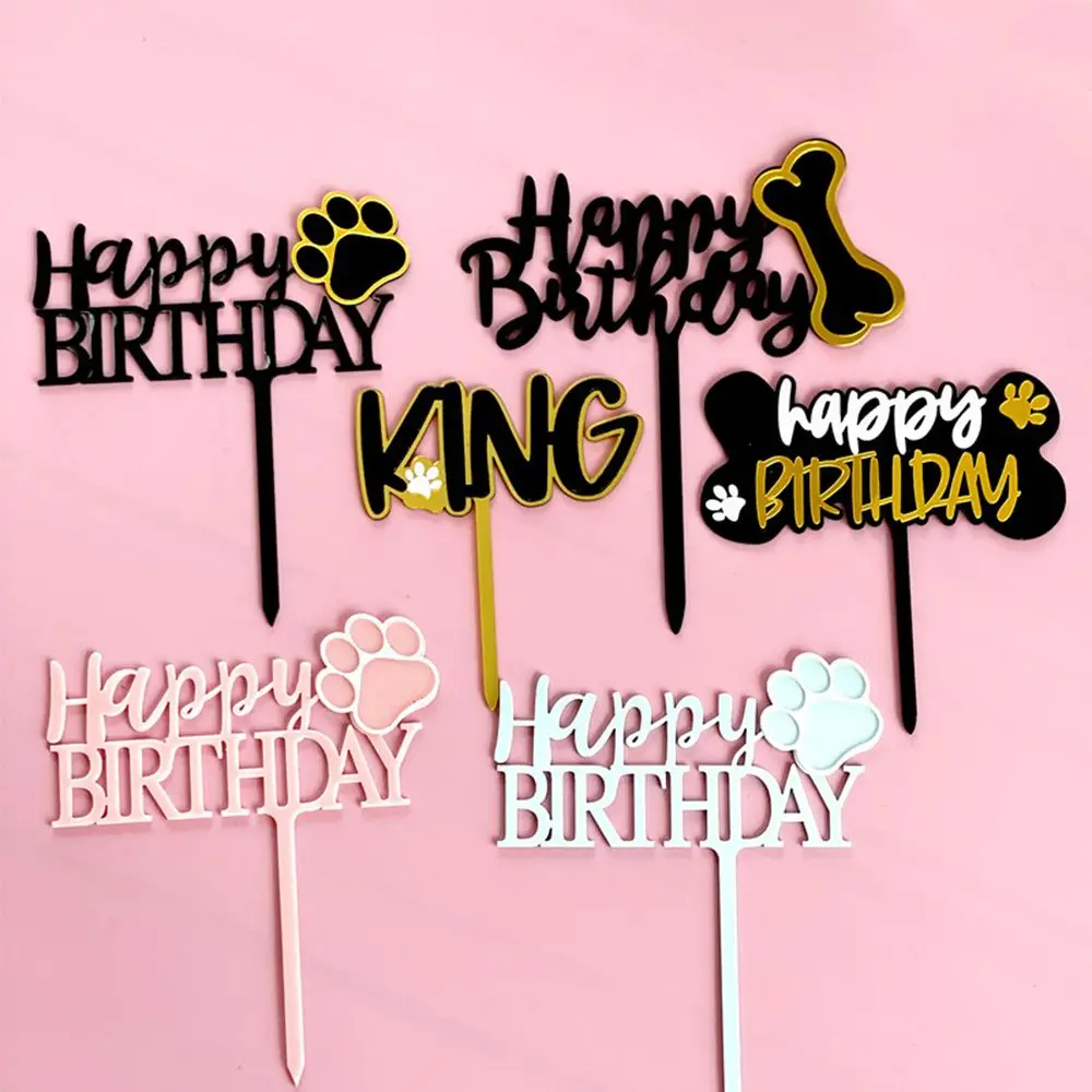 Новинка Топпер для пирожных акриловые кости собак рисунок счастливая фотография