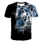 Мужская летняя футболка для бега, крутая футболка с 3D принтом в виде животных, с коротким рукавом, 6XL, 2020