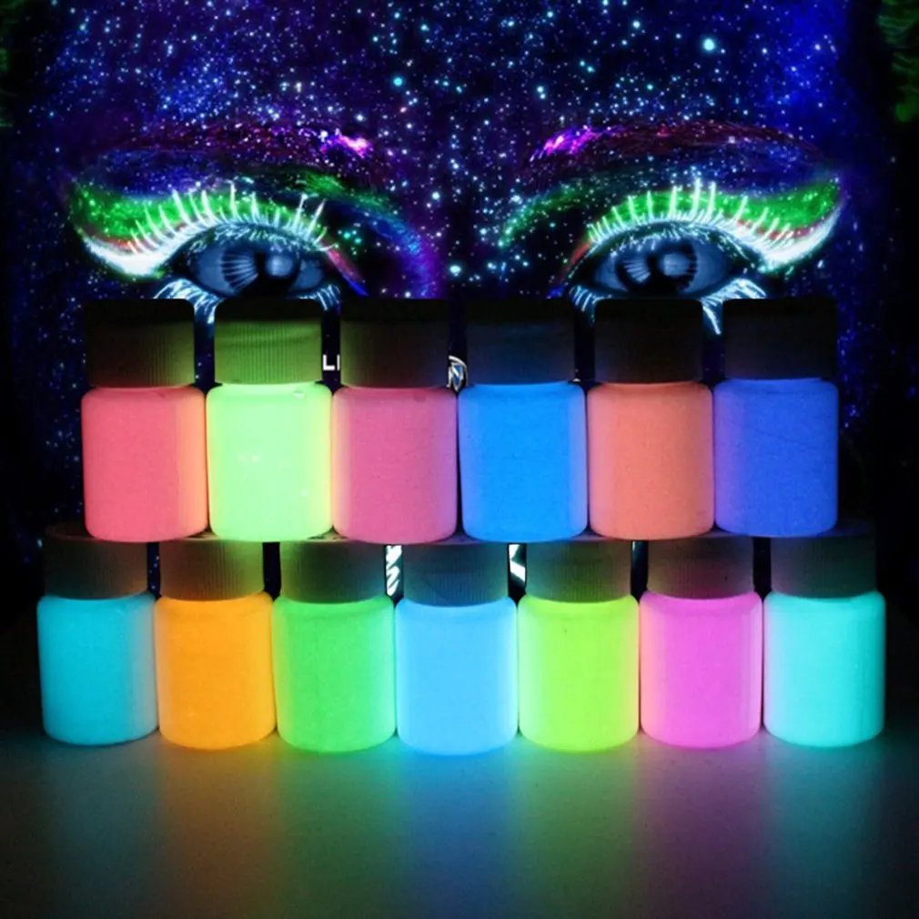 

High-Gloss Luminous Paint Waterproof Long-Lasting Fluorescent Liquid Luminous Powder Pigment Water-Based DIY Luminous Nail Tools