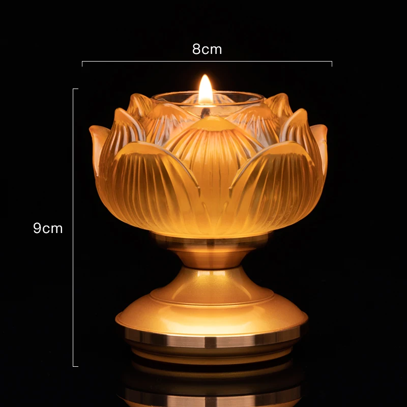 Стеклянный подсвечник с маслом лотоса в стиле ретро буддийский стеклянный