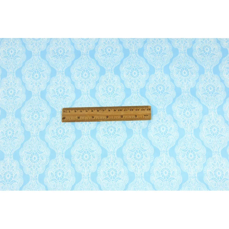 Половина ярд импорт однотонной хлопковой ткани на голубом материале с бахромой