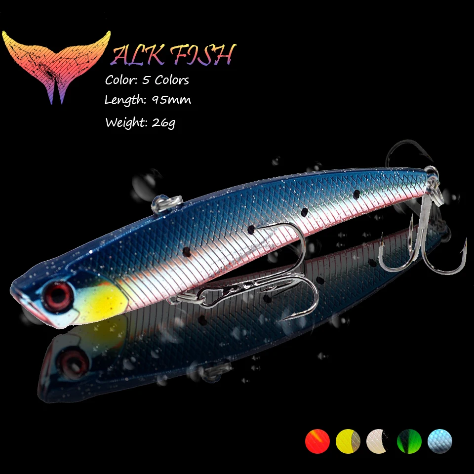 

WALK FISH 1 шт. ВИБ 95 мм/26 г, тонущий рыболовная приманка с вибрацией жесткий пластиковый искусственный ВИБ, рыболовная искусственная приманка, с...