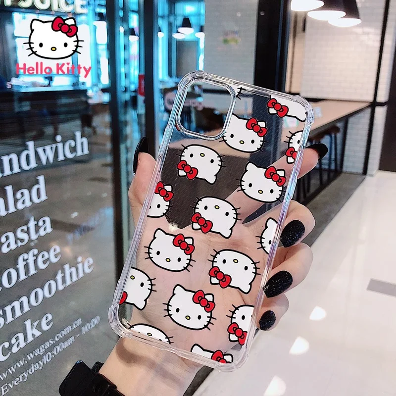 

Hello Kitty for IPhone 7/8P/X/XR/XS/XSMAX/11/12Pro/12mini Transparent Cartoon Mobile Phone Case Cover