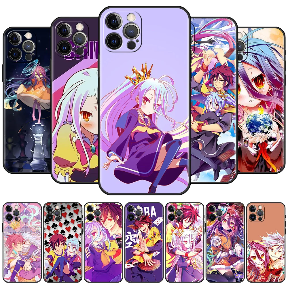 

Case For Apple iPhone 13 11 Pro Max 12 Mini XR 7 8 Plus SE 2020 X XS 6 6S 5 5S Black Soft Silicone Cover Game NO Life Anime Capa