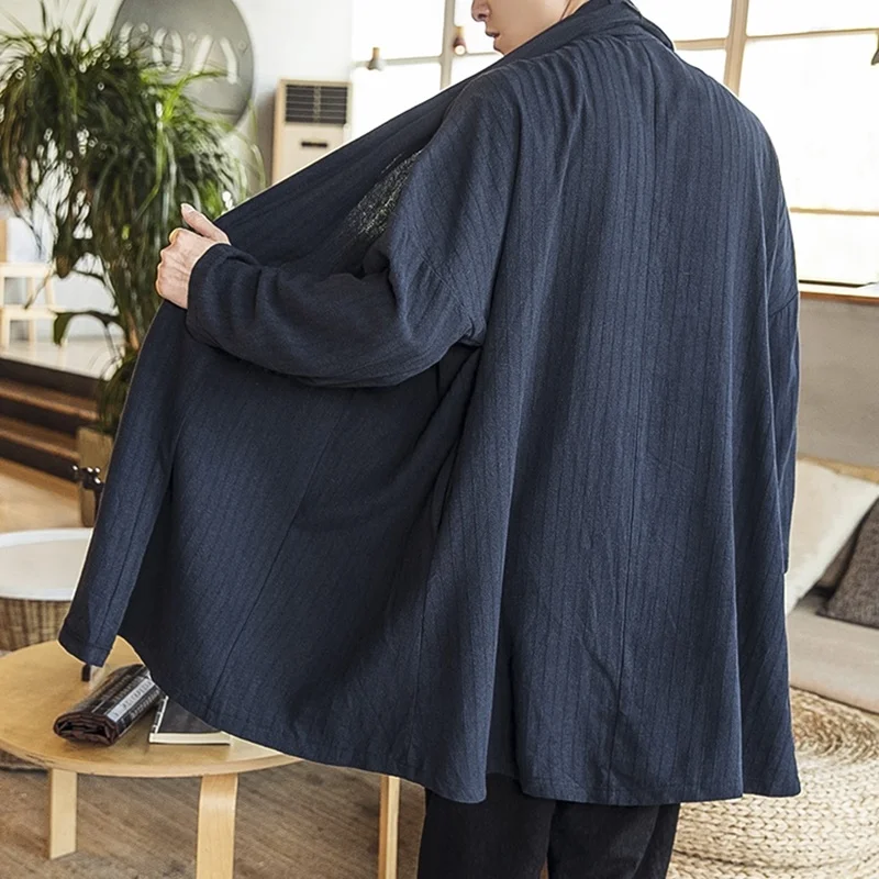 Мужская длинная рубашка китайская одежда в восточном стиле для кунг фу куртка