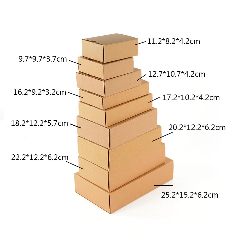 

10Pcs Kraft Paper Cookie Candy Box Drawer Boxes for Wedding Christmas Gift Boxes Packaging Decoration Birthday Party Supplies