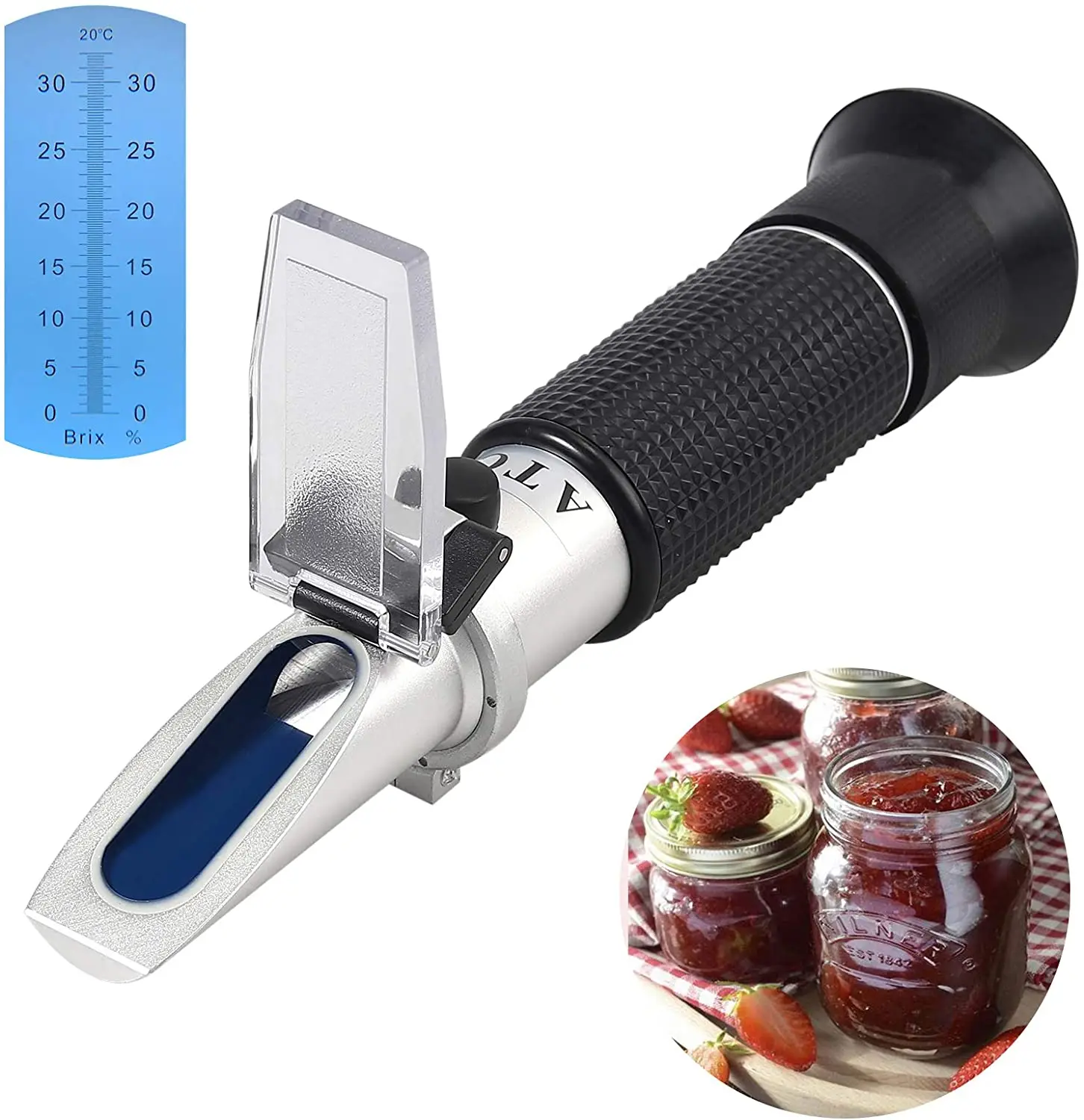 

Professional Hand Held Accurate Refractometer Brix Refractometer Sugar Cutting Oil Fluid Refractometer 0-32%