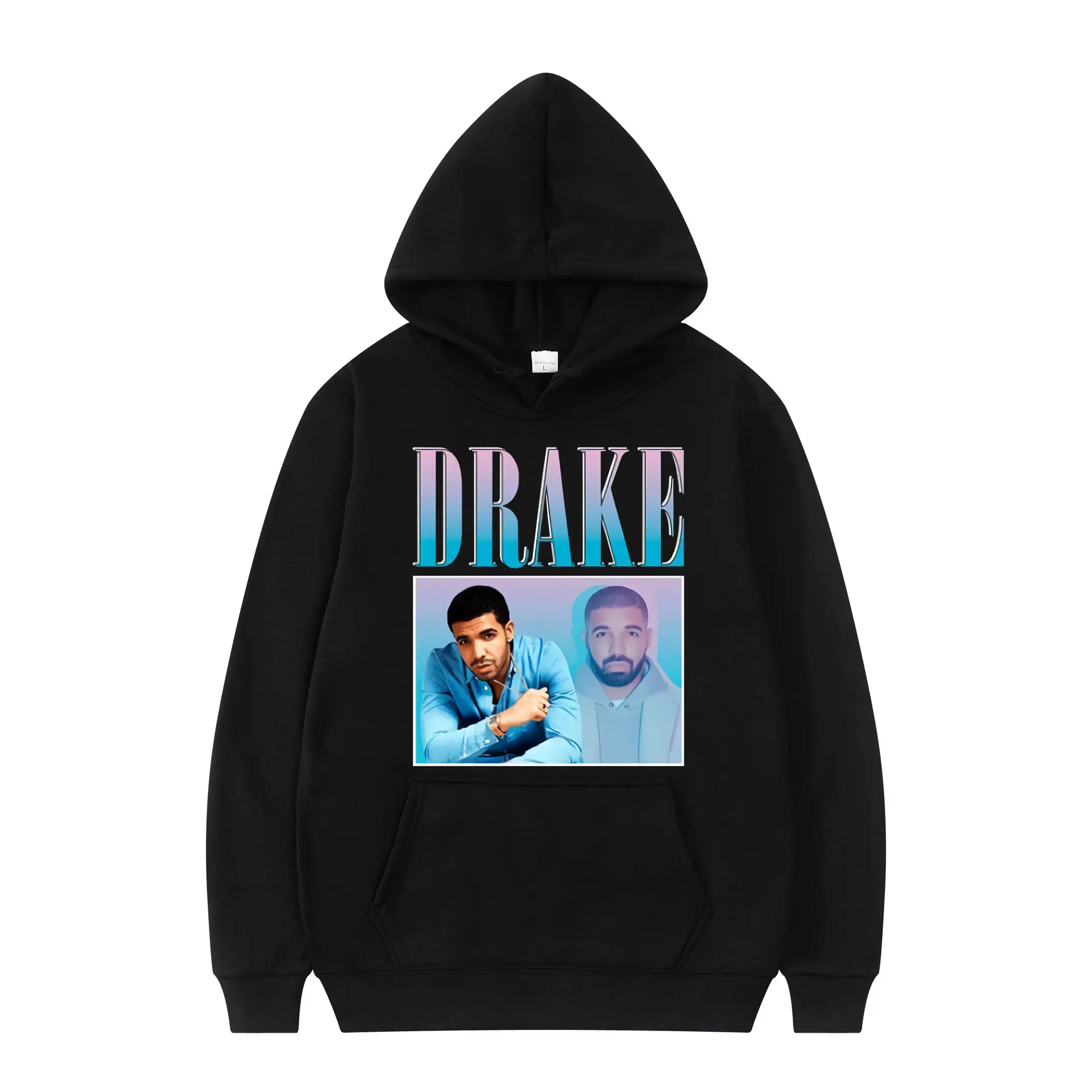 

Drake Rapper European Retro Classic Print Winter Thicken Long Sleeve Loose Simple and Lazy Man Hoodie Hip-hop Style Trend