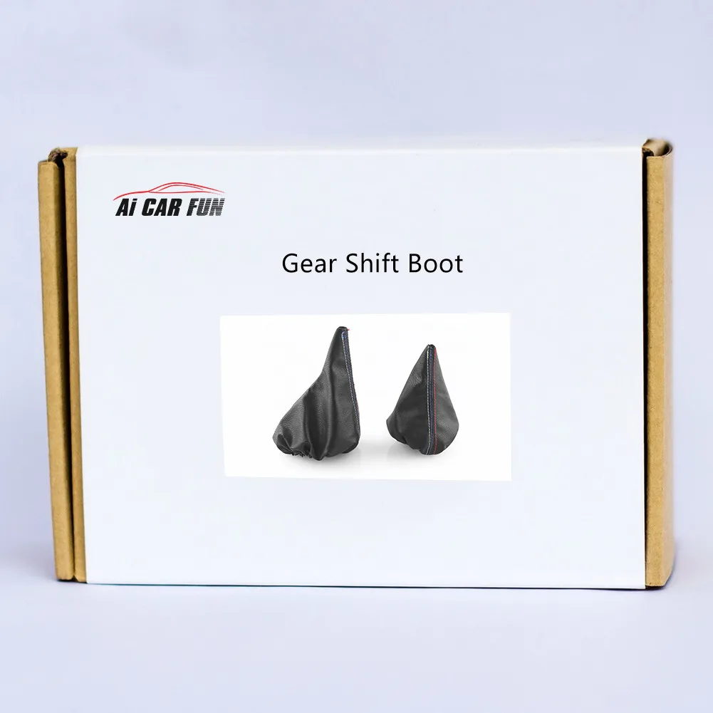 

2 Pcs/Set Car Modification DIY Accessories Handbrake Gaiter Shift Boot Leather Handbrake Cover Boot For BMW 3 Series E36 E46 M3