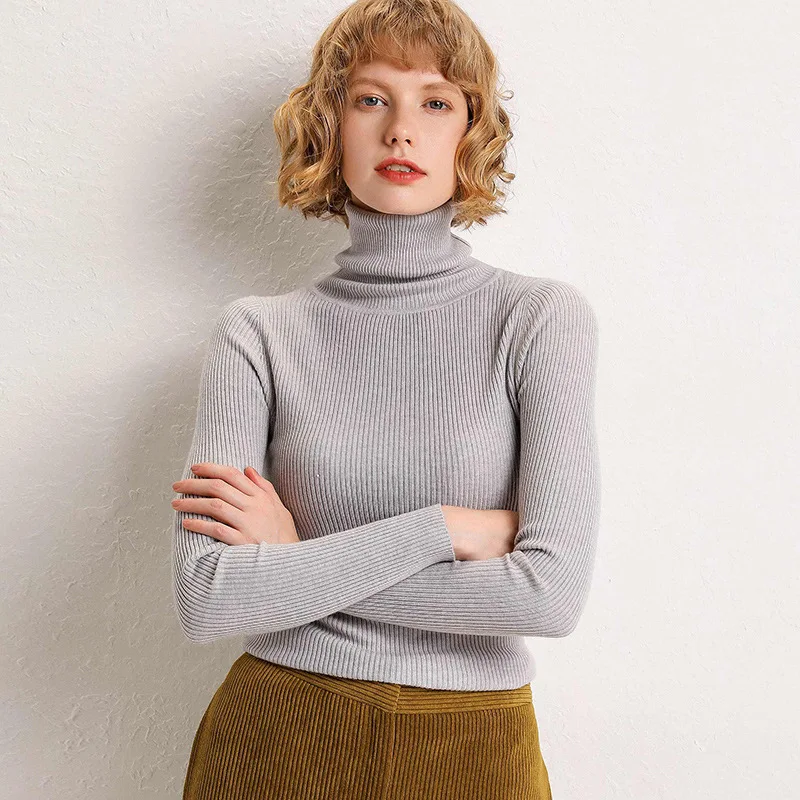 Осень-зима 2019 толстый свитер для женщин вязаный пуловер с длинным рукавом