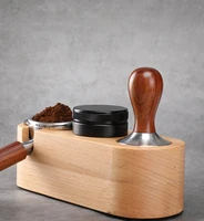 new coffee press holder handle holder solid wood powder hammer cloth powderer 58 powder presser 51mm coffee machine handle base
