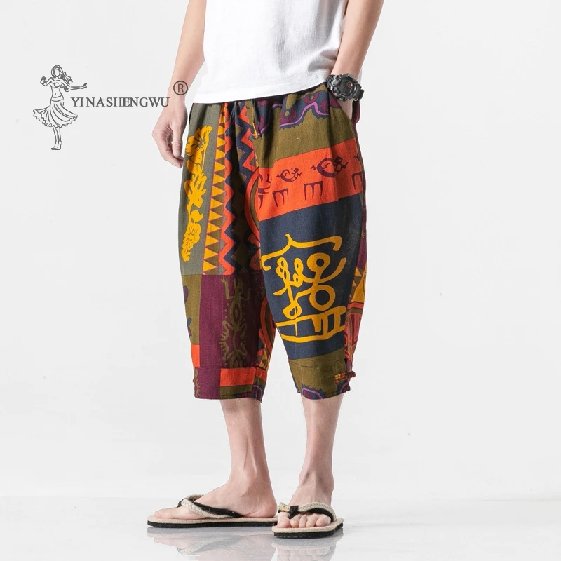 

Japanese Style Pants Asian Clothes Japan Kimono Vintage Calf-Length Male Hip Hop Plus Size cropped pants loose casual pants