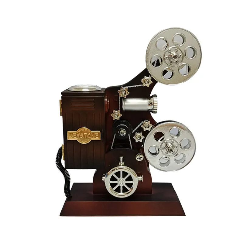 

Retro Phonograph Music Box Creative Video Recorder Figurine Birthday Gift Classical Sewing Machine Hand Crank Musical Box Decor