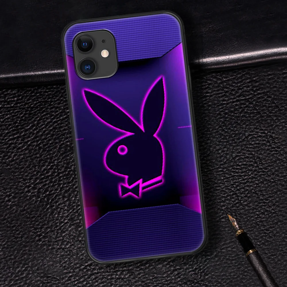 

Playboy Rabbit Brand Phone Case For Iphone 5 5S SE 2020 6 6S 7 8 Plus 11 12 Mini X XS XR Pro Max black Cell Fashion Waterproof