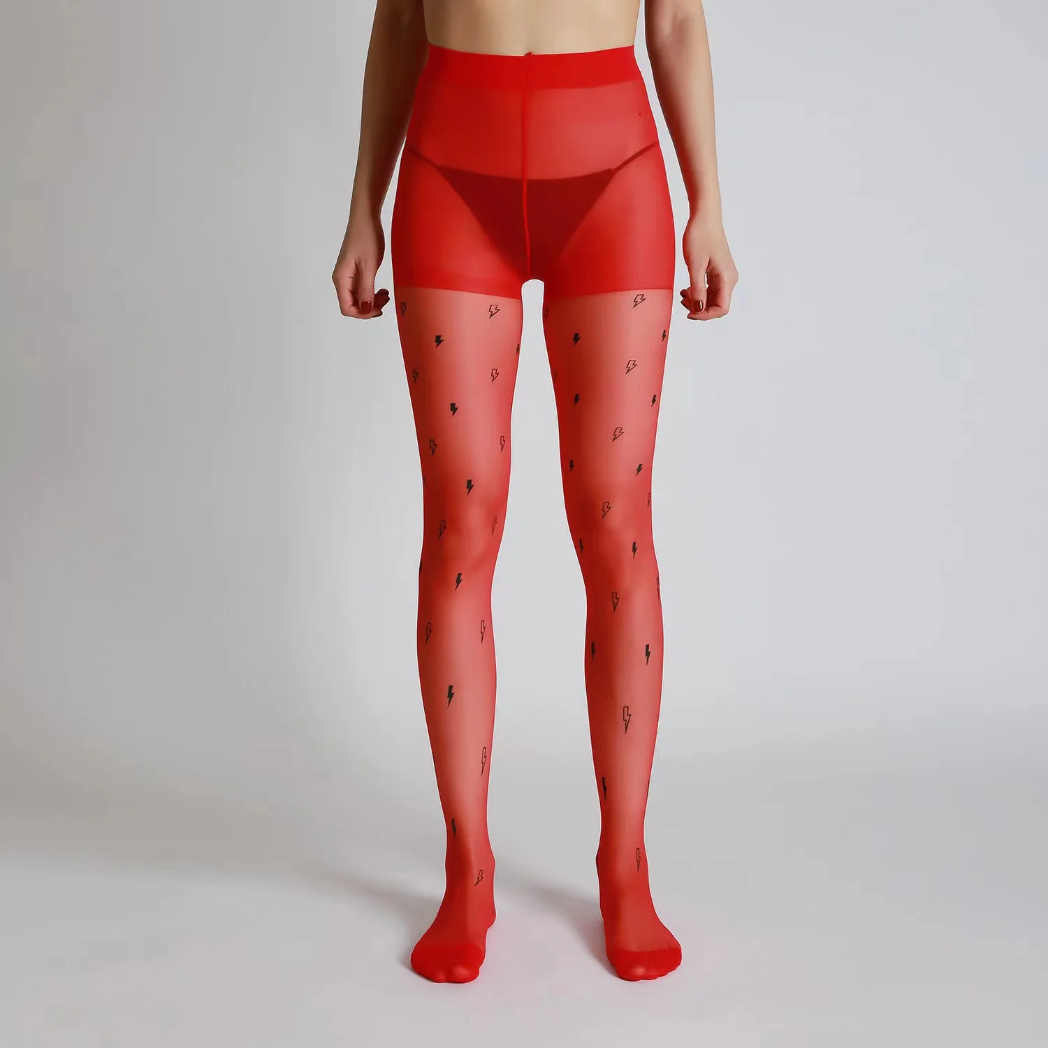 

Модные женские прозрачные пикантные колготки с принтом молнии в стиле Лолиты Смешные разноцветные высокоэластичные кавайные нейлоновые к...