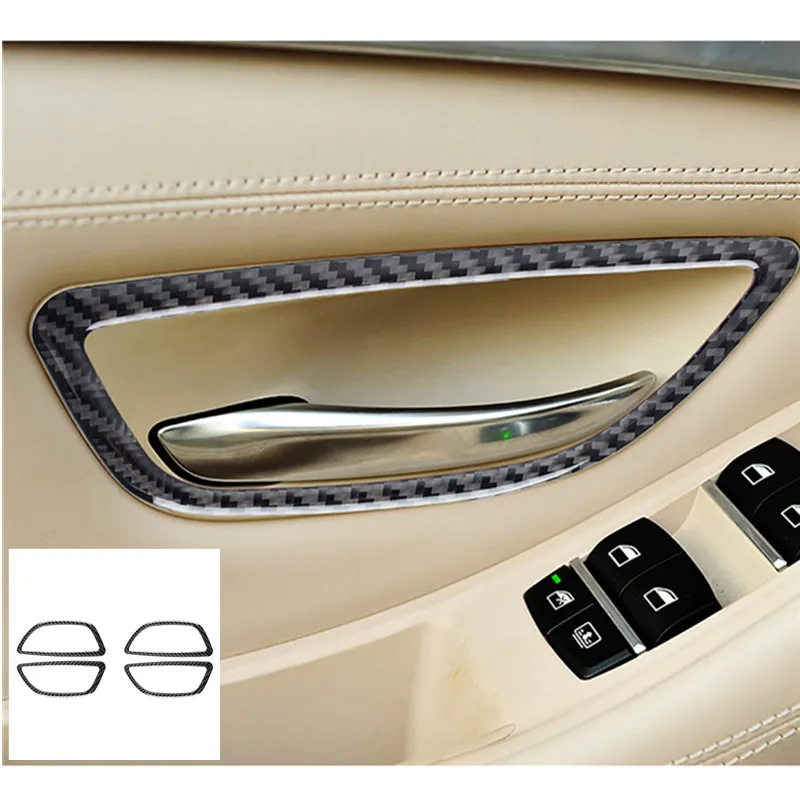 

4 шт., наклейки на дверные ручки из углеродного волокна для BMW 5 Series F10 2011-2017