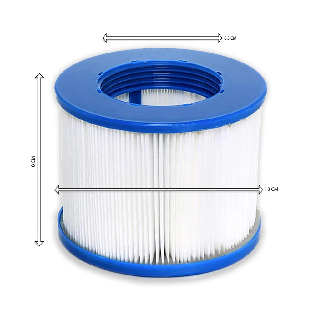 

Wave Spa Type Inflated Swimming Pool Filter Replacement Cartridge 120 Fold White Filter Paper for Most Massage Pool Models