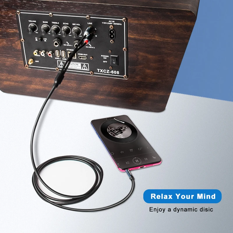 Аудиокабель Anmck HIFI с разъемом Aux 3 5 мм на 2 RCA м 8 10 для ТВ приставки динамика провода